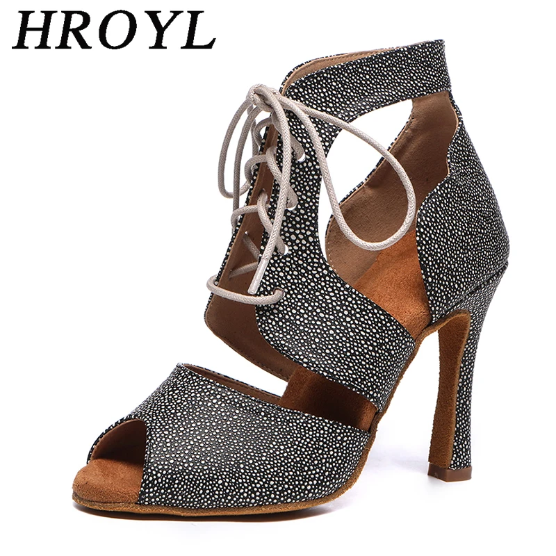 Dance Shoes High Heels For Women Latin Ballroom Tango Dancing Boots For Female Elegant Lace-Up Soft Sole Salsa Sandals