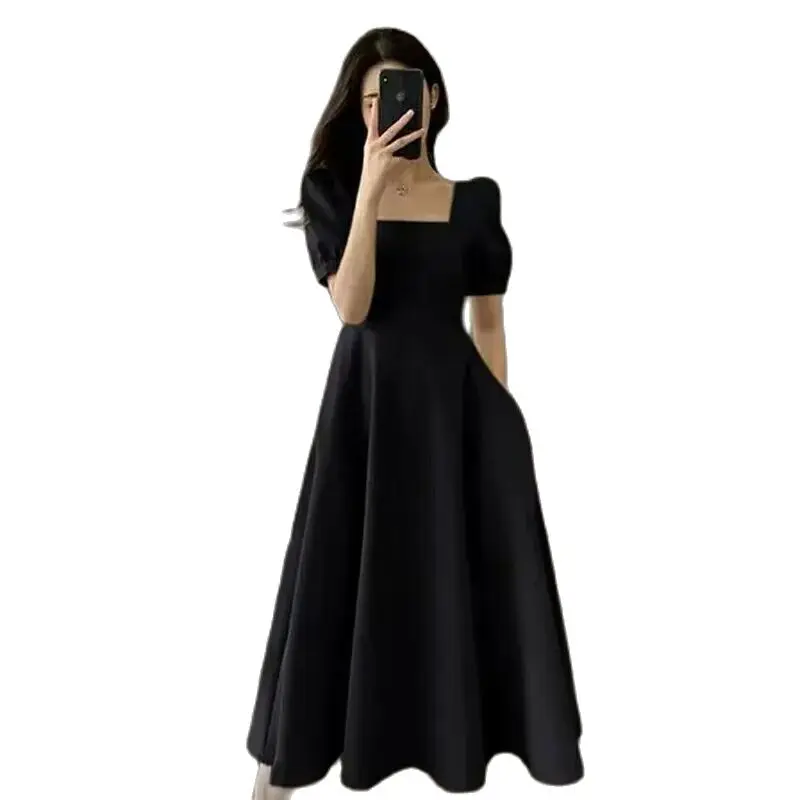 Черное летнее платье ENLU