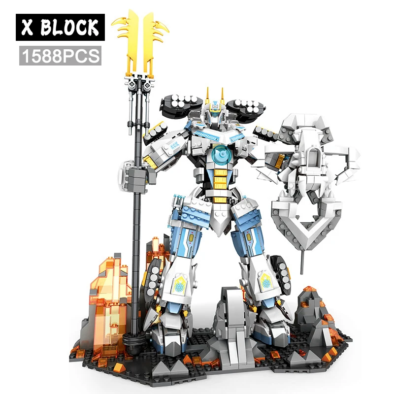 Креативный эксперт модель самурая из титанов, строительные блоки MOC, кирпичи из фильма «механическое оружие Воина», игрушки «сделай сам» для детей, подарки для мальчиков