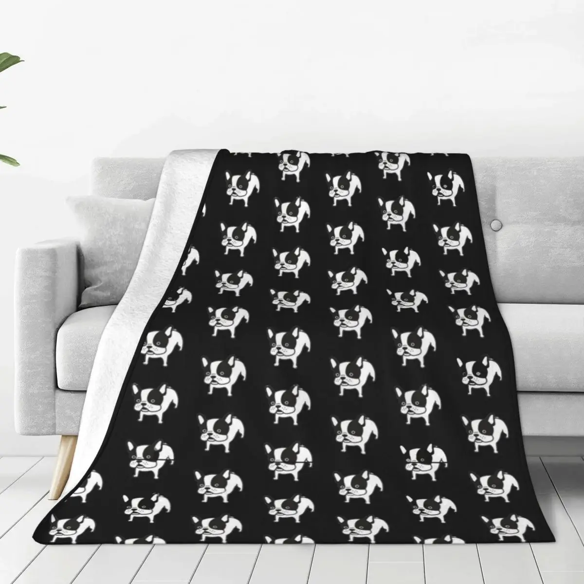 

French Bulldog Dog Soft Fleece Throw Blanket Warm and Cozy for All Seasons Comfy Microfiber Blanket for Couch Sofa Bed 40"x30"