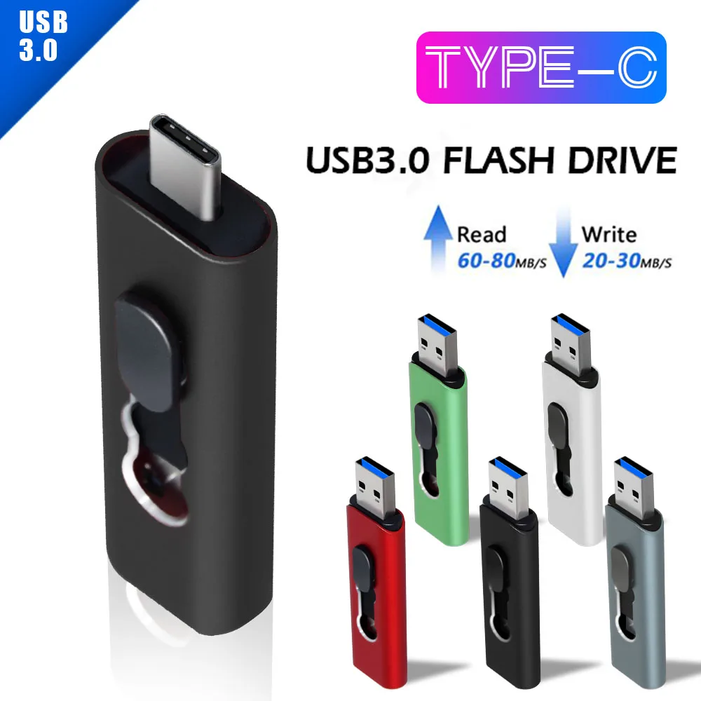 

USB 3.0 Type-C USB флэш-накопитель, OTG флэш-накопитель 100 шт. 32 Гб