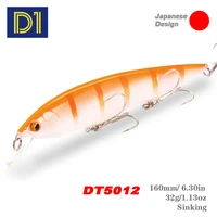 d1 minnow fishing lures tungsten beads wobblers 120mm 160mm sinking hard bait for seabass pike 2020 fishing accessories dt5012