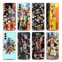 one piece family luffy zoro nami clear phone case for samsung s9 s10 4g s10e s20 s21 plus ultra fe 5g m51 m31 m21 soft silicone