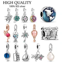authentic 925 sterling silver flamingo pink hot air balloon charm is suitable for the original pandora womens bracelet necklace