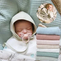 Newborn Waffle Knitted Blanket Baby Wrap Gauze Swaddle Blankets Soft Breathable Children Quilt Baby Accessories Born Stuff