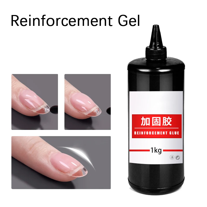 1000ml Reinforcement Nail Gel Self Leveling Build Nail C Arc UV Construction Gel Strengthen Nail Thickness Soak Off Base Gel