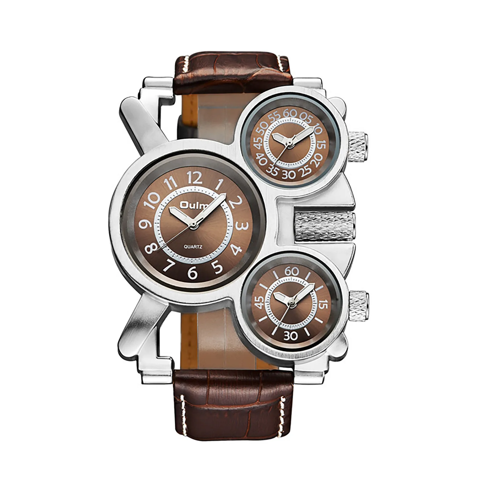 

Men'S Retro Steampunk Watch, 3-Movement Quartz Dial And Leather Strap Relogio Curren Horloge Mannen Smart Watch Montre Homme