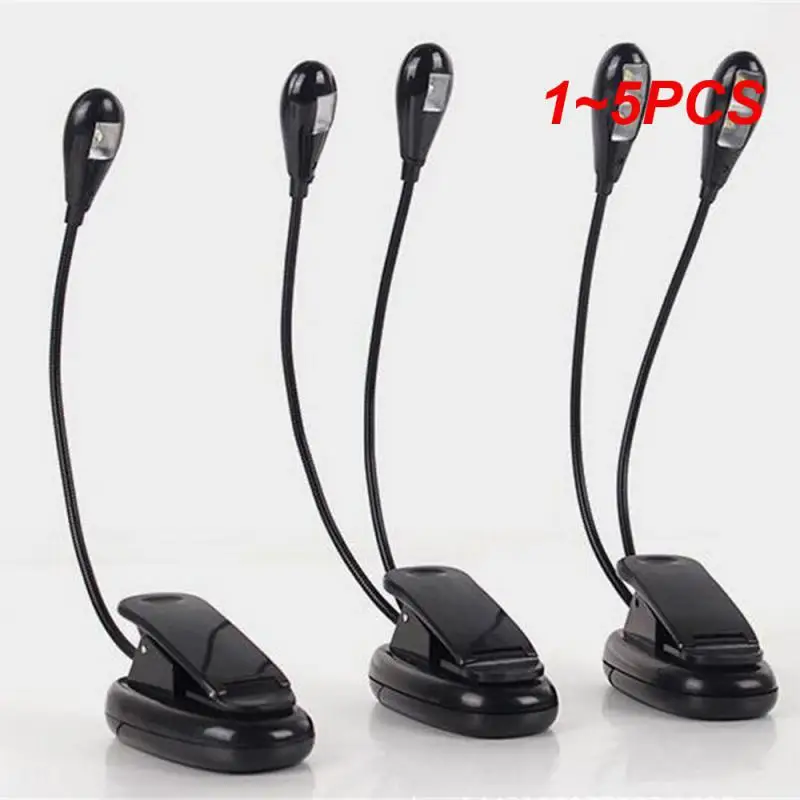

1~5PCS Dual Flexible Double Flex Goosenecks 4 LEDs Book Lights 8 LED Book Reading Clip-on Arm Table Lamp Study Desk Light AAA