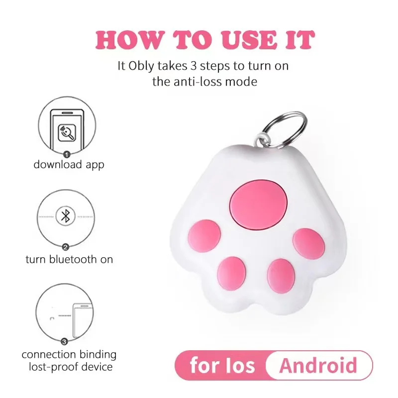 Pet Dog Anti-Lost GPS Tracking Locator Mini Bluetooth Device Accessories Prevention Waterproof Portable Wireless Tracker Tags images - 6