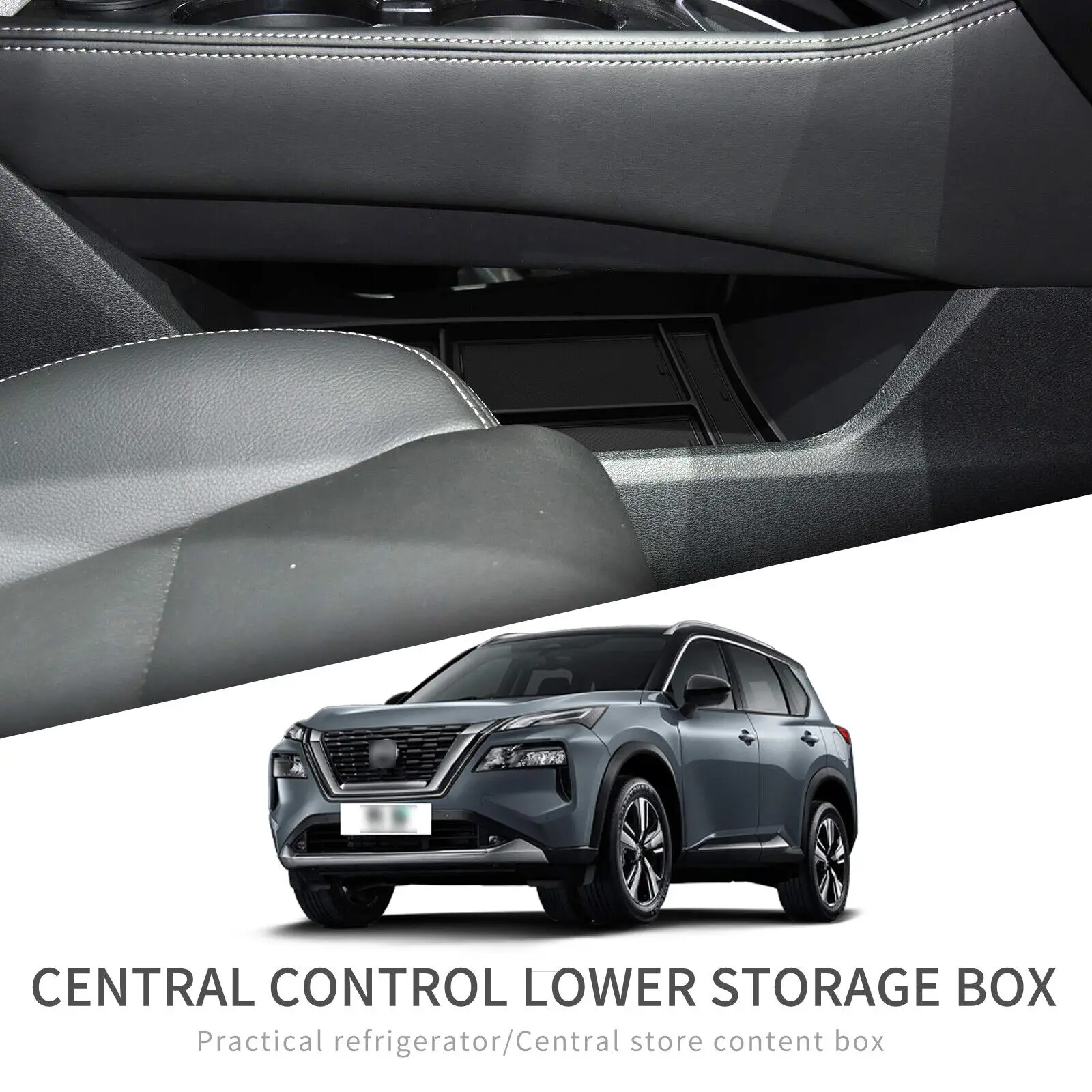 

Car Center Console Storage Box for Nissan Rogue 2022 T33 Armrest Under Storage Tray Auto Accessories