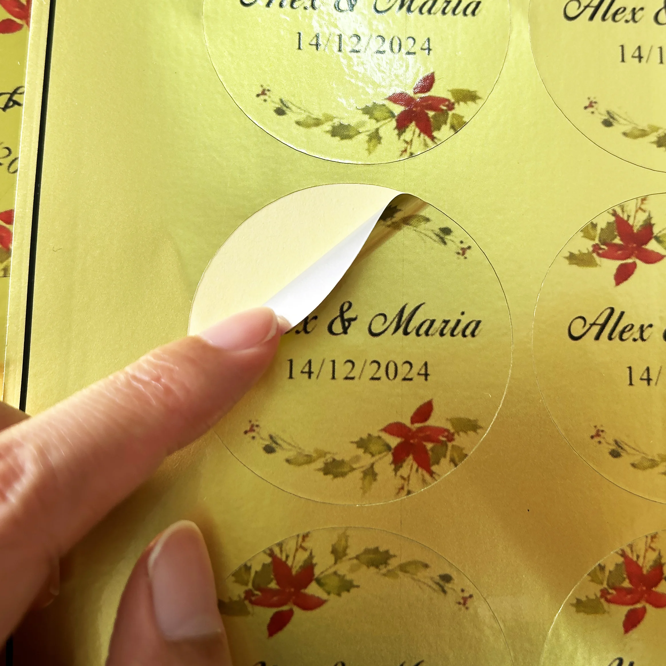 Легкие матовые золотые наклейки по индивидуальному заказу персонализированный