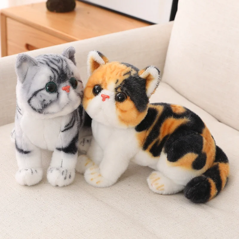 Cute Lifelike Cat Fluffy Stuffed Animals Garfield Cat Plush Toy Real-life Animals Kids Toy Gift for Children