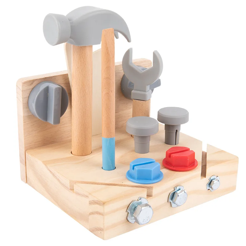 

Wooden Toolbox Pretend Play Set Montessori Children Toy For Boys Nut Disassembly Screw Assembly Simulation Repair Carpenter Tool