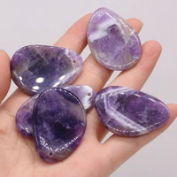 natural stone gems drop amethyst pendant handmade crafts necklace earrings sweater chain jewelry accessories gift making 30 40mm