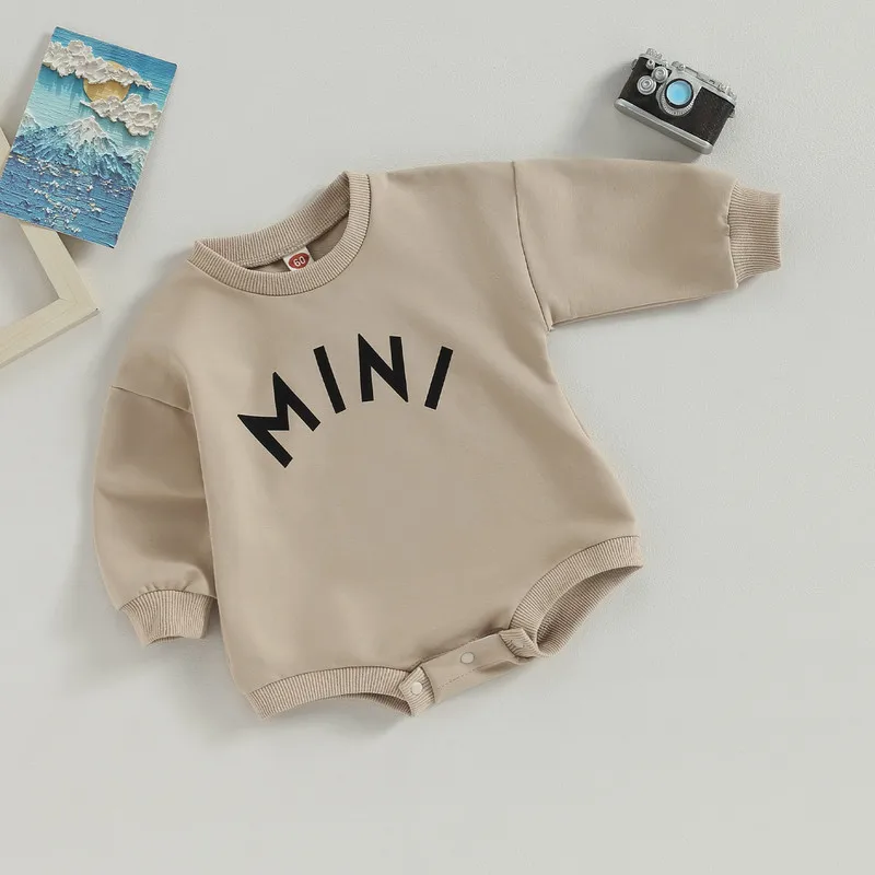 

Newborn Baby Girl Boy Sweatshirts Bodysuit Autumn Clothes Letter Long Sleeve Infant Jumpsuits for Kids Baby Items Clothing
