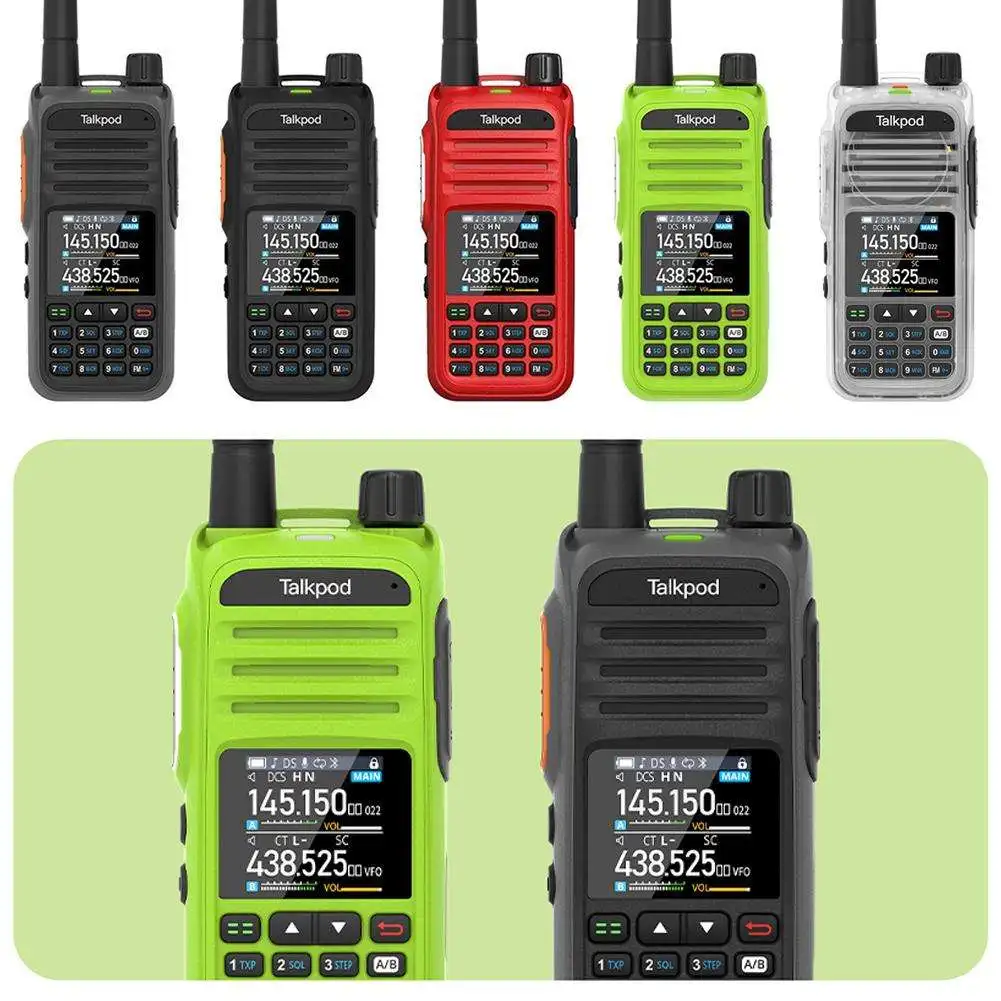 New Talkpod A36Plus Walkie Talkie AM AIR VHF UHF Ham Radio Air Band Wide DTMF Multifunctional Color Screen Intercom