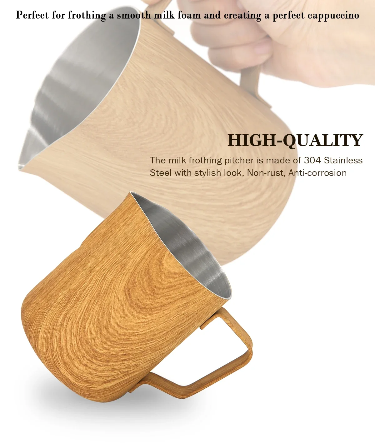 Кувшин для вспенивания молока из нержавеющей стали 304 300 мл 600