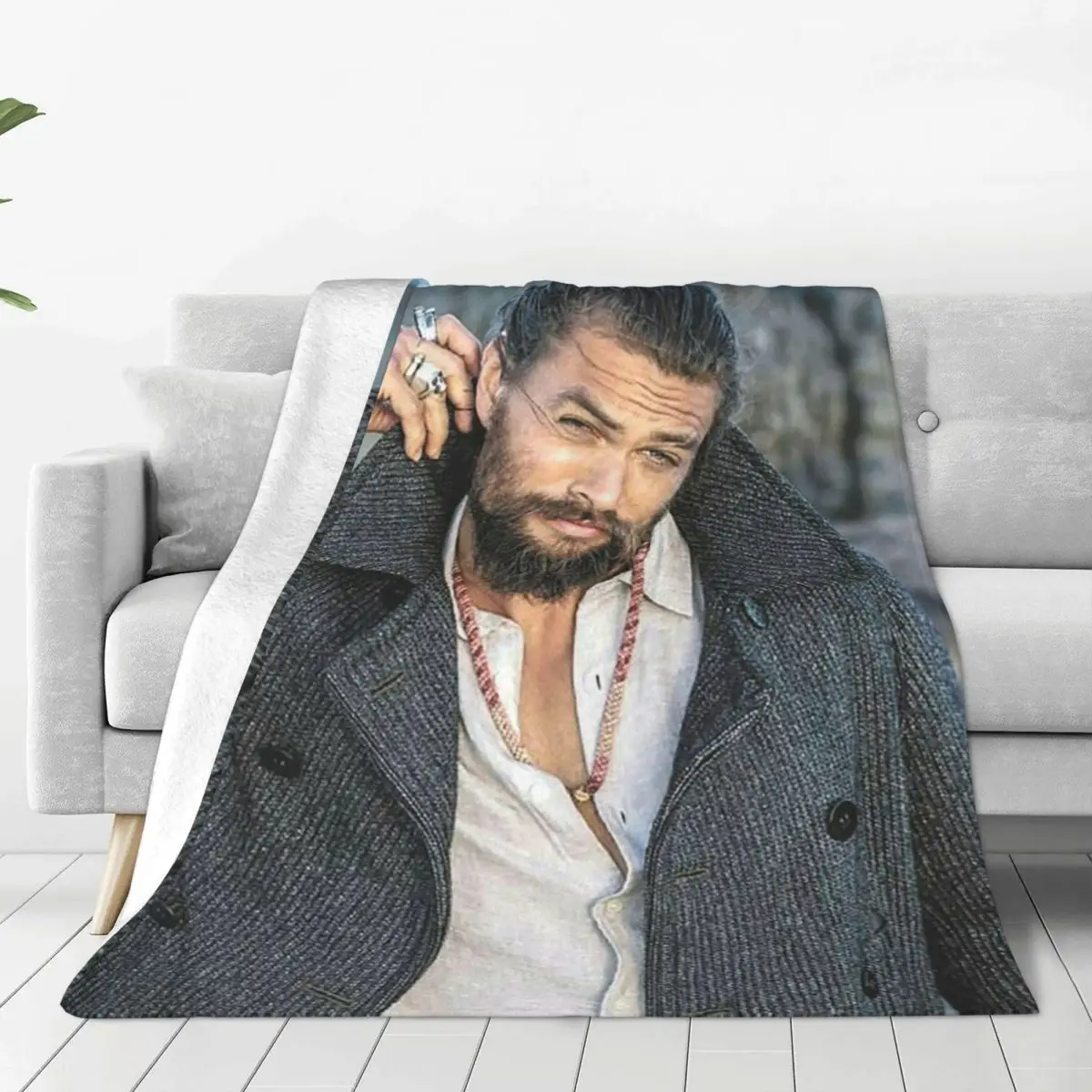 

Jason Momoa Movie Actor Blankets Sofa Cover Flannel Summer Collage Portable Warm Throw Blankets for Sofa Outdoor Bedding Throws