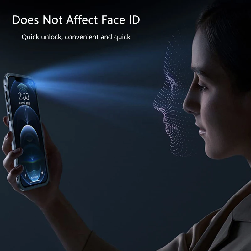 For iPhone 14 13 12 11 Pro Max Anti-Peep Privacy Magnetic Adsorption Double Sided Glass With Camera Lens Protect Film Case Cover