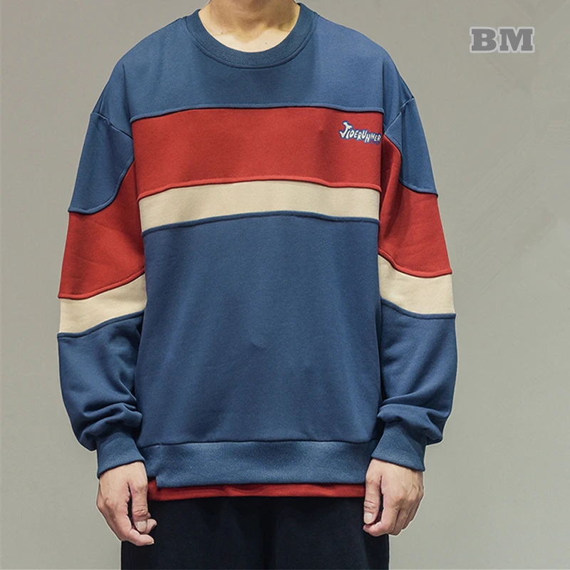 

2022 корейская мода, стиль хип-хоп, ранняя модель, Повседневный пуловер в стиле пэчворк для пар, уличная одежда, топ в стиле Харадзюку, Мужское ...