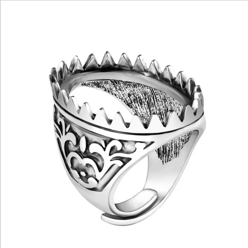 

24*18MM 2018 Vintage DIY Adjustable Carved Totem Antique Ring Blanks Settings