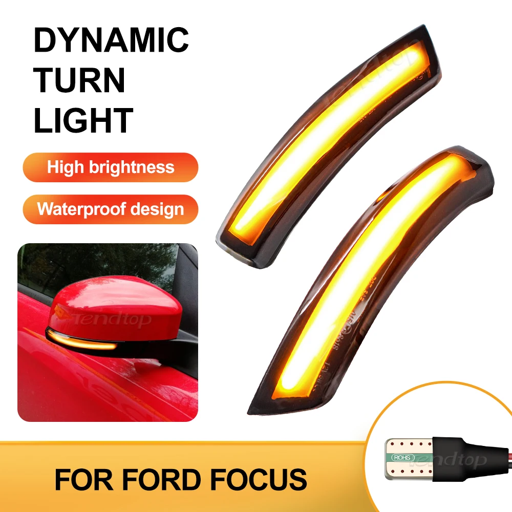 

Динамический фонарь для боковых крыльев, зеркальный последовательный индикатор, фонарь поворота, фонарь для Ford Focus Mk2 Mk3 2008-2016 Mondeo Mk4
