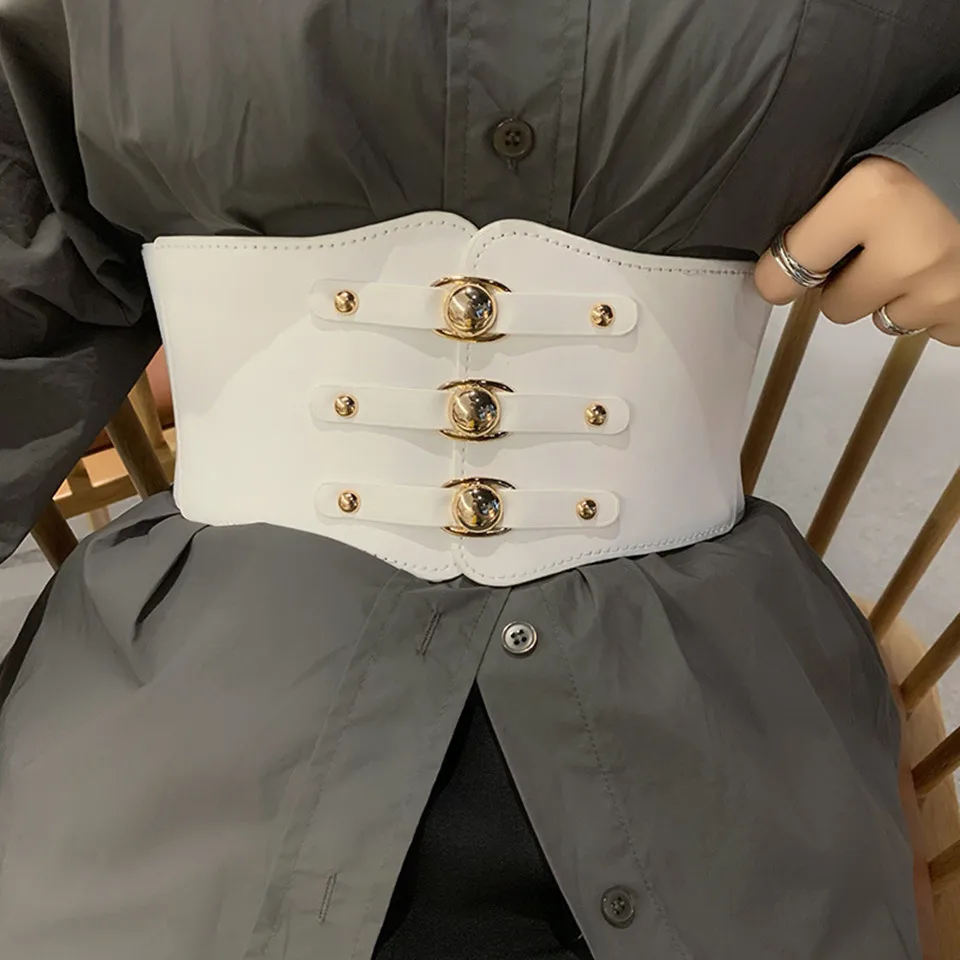 

Elastic Wide Corset Belts For Women Waist Pu Leather Belt Female Dress Waistband Big Stretch Cummerbunds Clothes Accessory