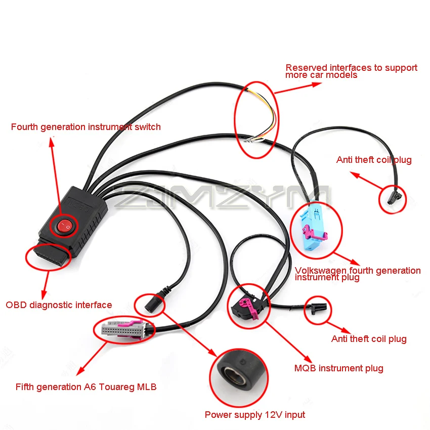

Подходит для жгута проводов запуска инструмента MQB MLB, испытательная платформа освещения для обслуживания приборов, 12 В