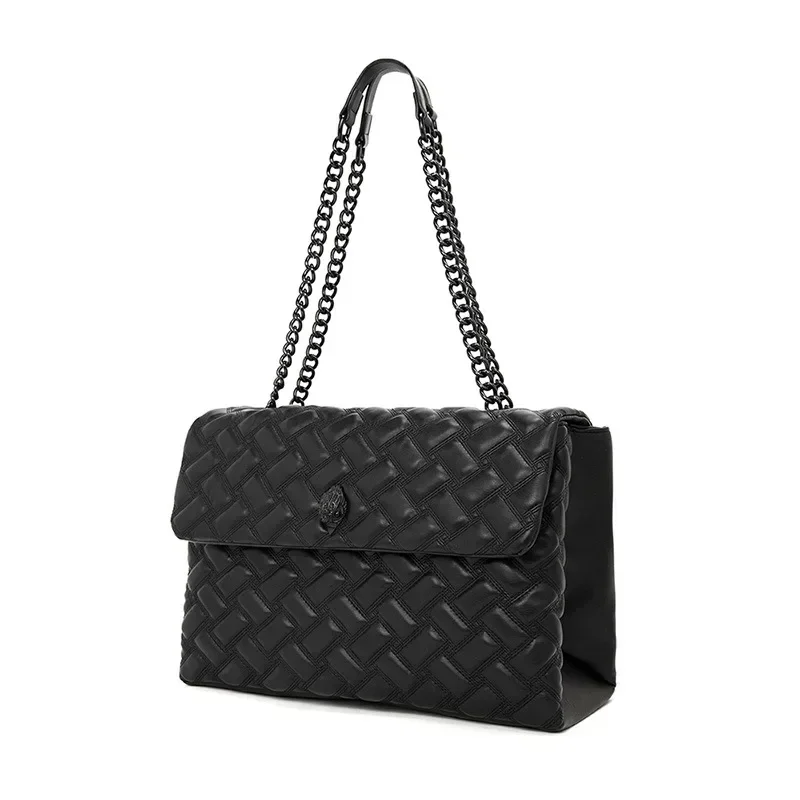 KURT GEIGER LONDON XXL женская сумка черная сращивание ретро бриллиантовая цепочка на