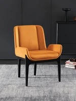 solid wood velvet thick legs poly urethane customizable leather dining chair orange stool desk home backrest makeup chair