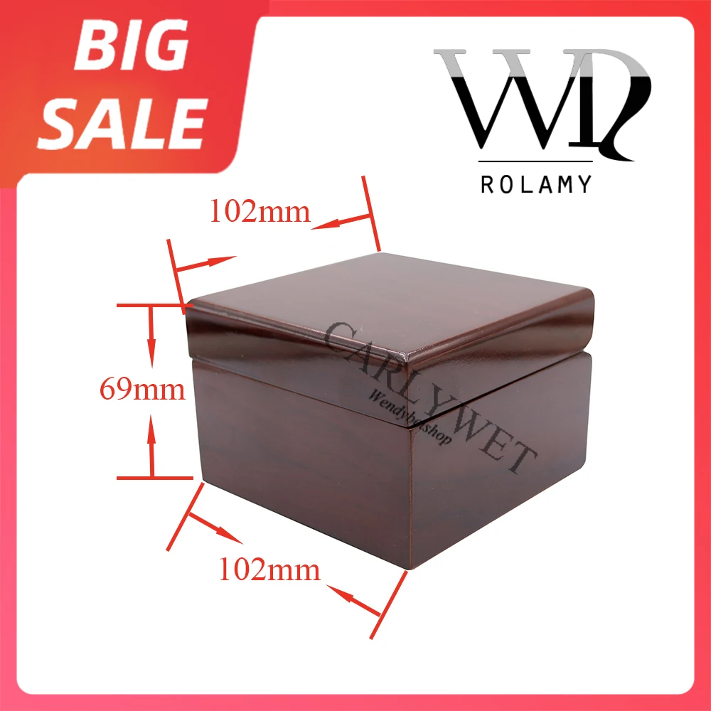 

Rolamy Top Fashion Luxury Wood Brown Watch Box Jewelry Storage Case Gift Box With Pillow For Rolex Omega IWC Breitling Tudor