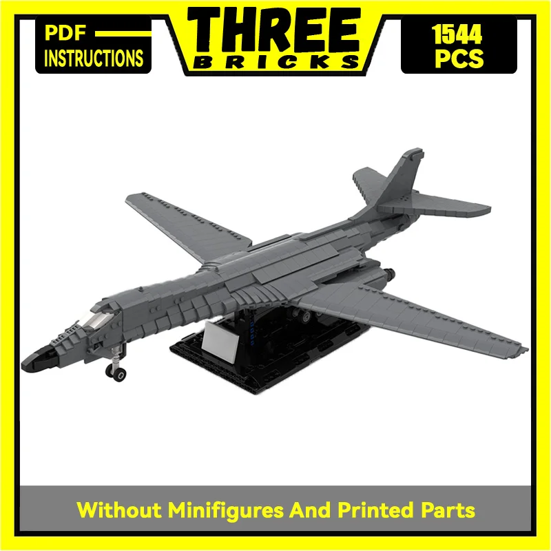 

Military Series Moc Building Blocks 1:72 Scale B-1B Lancer Bomber Model Technology Brick DIY Assembly Airplane Toys Kid Children