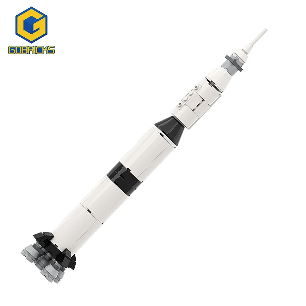 

Gobrick MOC Mini The Apollo Saturn V Launch строительные блоки ракета Космос сатурны V модель пусковые блоки для мальчиков Игрушки для детей