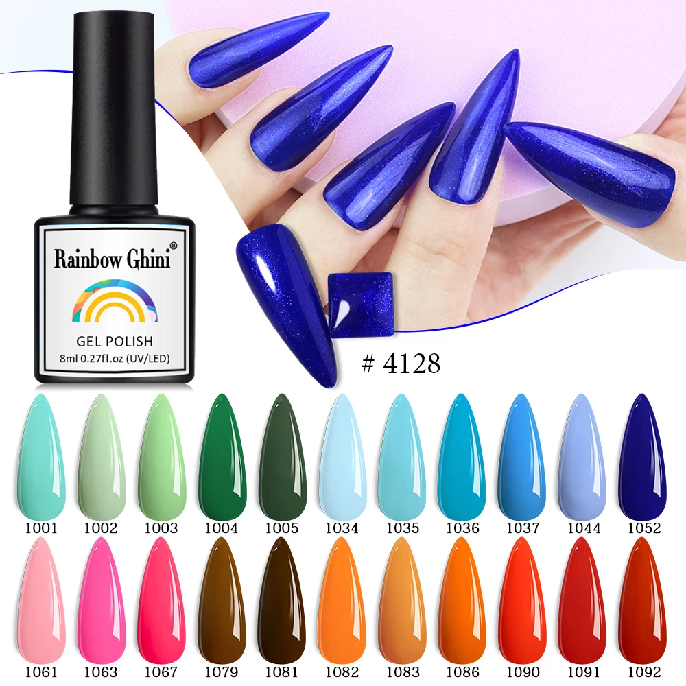 

Rainbow Ghini Nail Gel Polish 150 Colors Glitter Semi Permanent Gellack Nail Art Salon Polish Glitter 8ml UV LED Varnish Hybrid