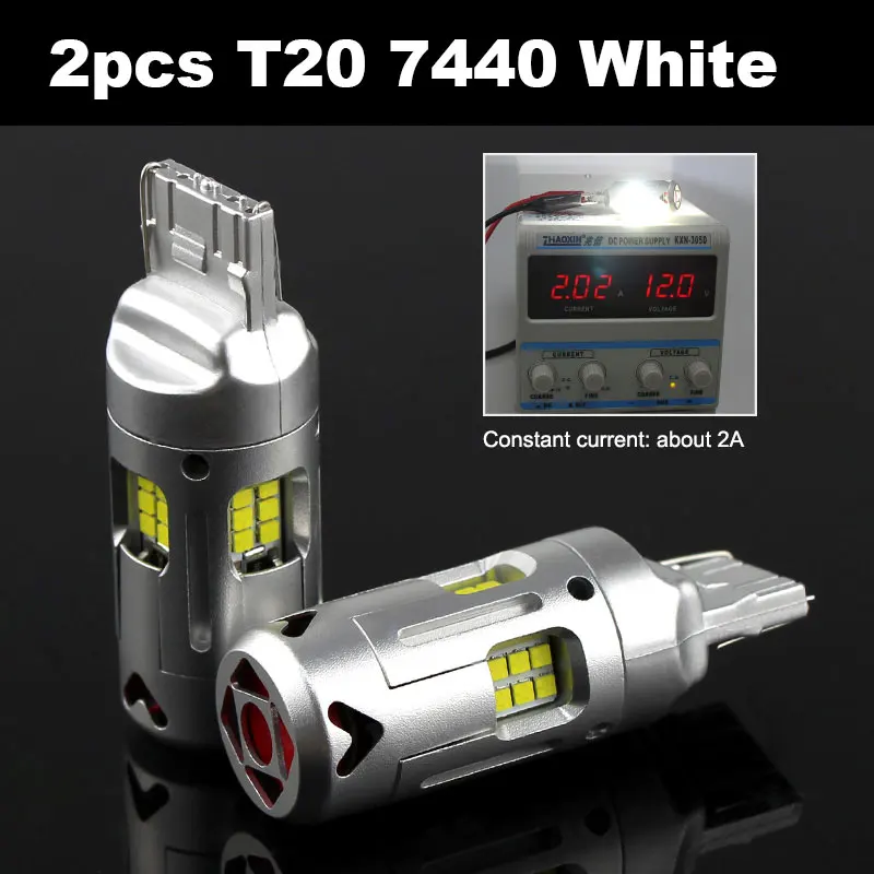 2 шт. 1156 S25 BA15S BAU15S P21W T20 7440 Светодиодная лампа Canbus без Hyper Flash 24 Вт 12 В фонасветильник