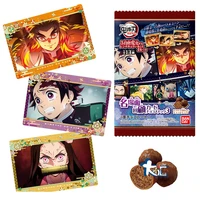 anime kawaii 3d candy toys cards demon slayer 3 kamado tanjirou nezuko figure unlimited train scene plastic surface collection