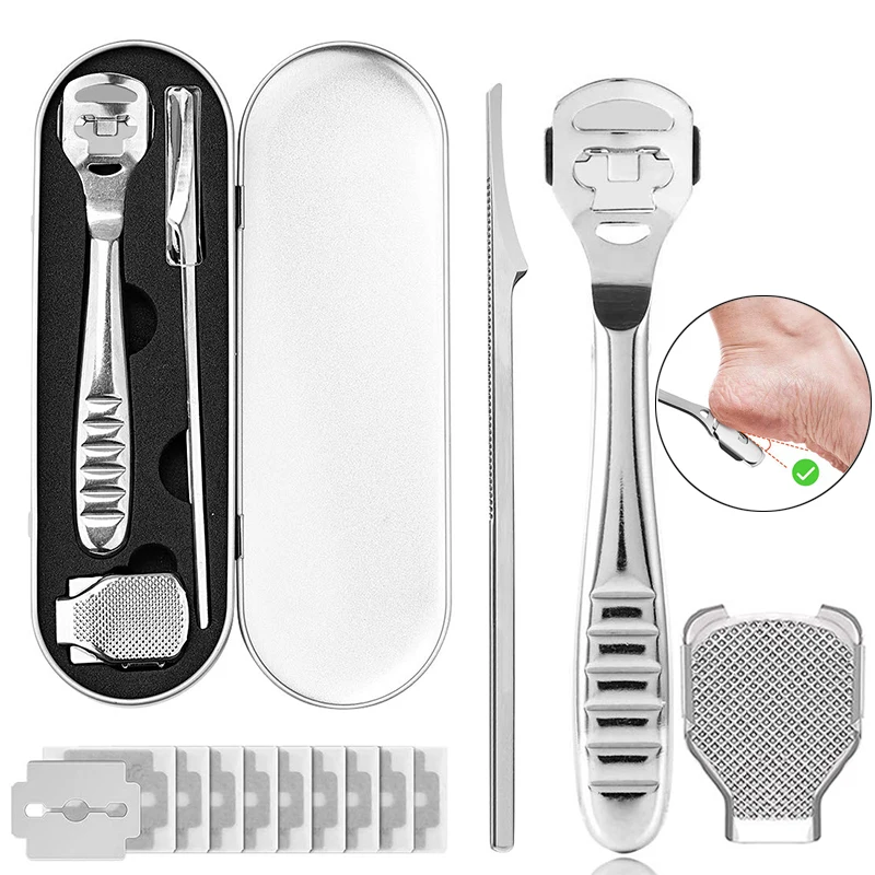 Pedicure Foot Rasp Heel Corn Removal Foot Care Tools With 10 Blades For D