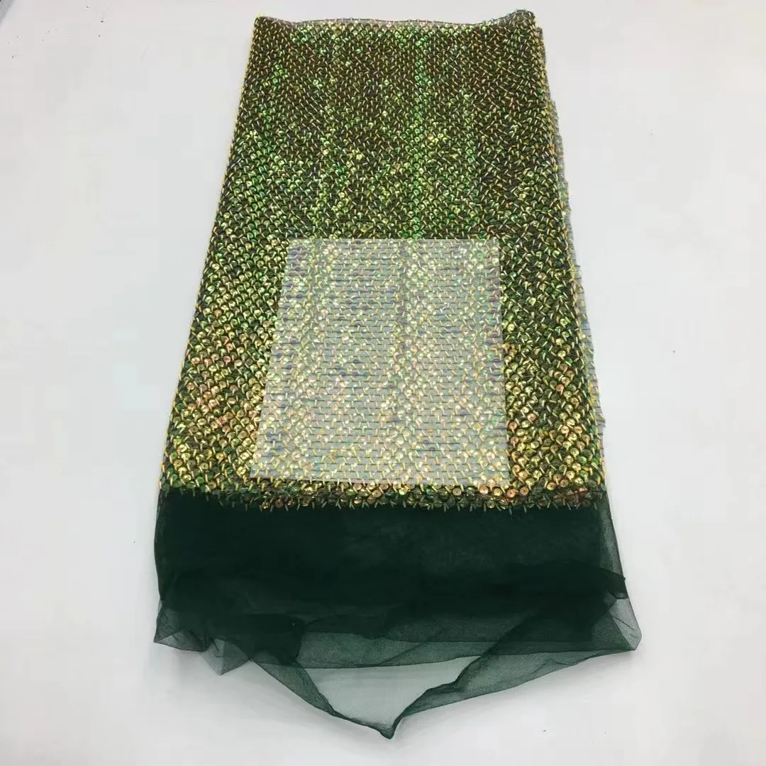 Роскошная нигерийская сетчатая кружевная ткань с блестками 2023