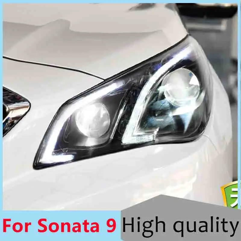 

DRL dual beam LED automobile headlamp, hid Bi xenon accessories, applicable to Hyundai Sonata 9, 2015, 2016 and 2017