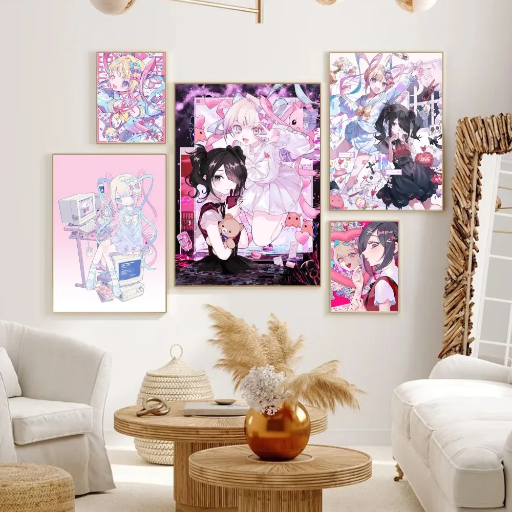 N-Needy Girl Overdose Игровой Плакат Наклейка Самоклеящаяся Произведение Искусства На