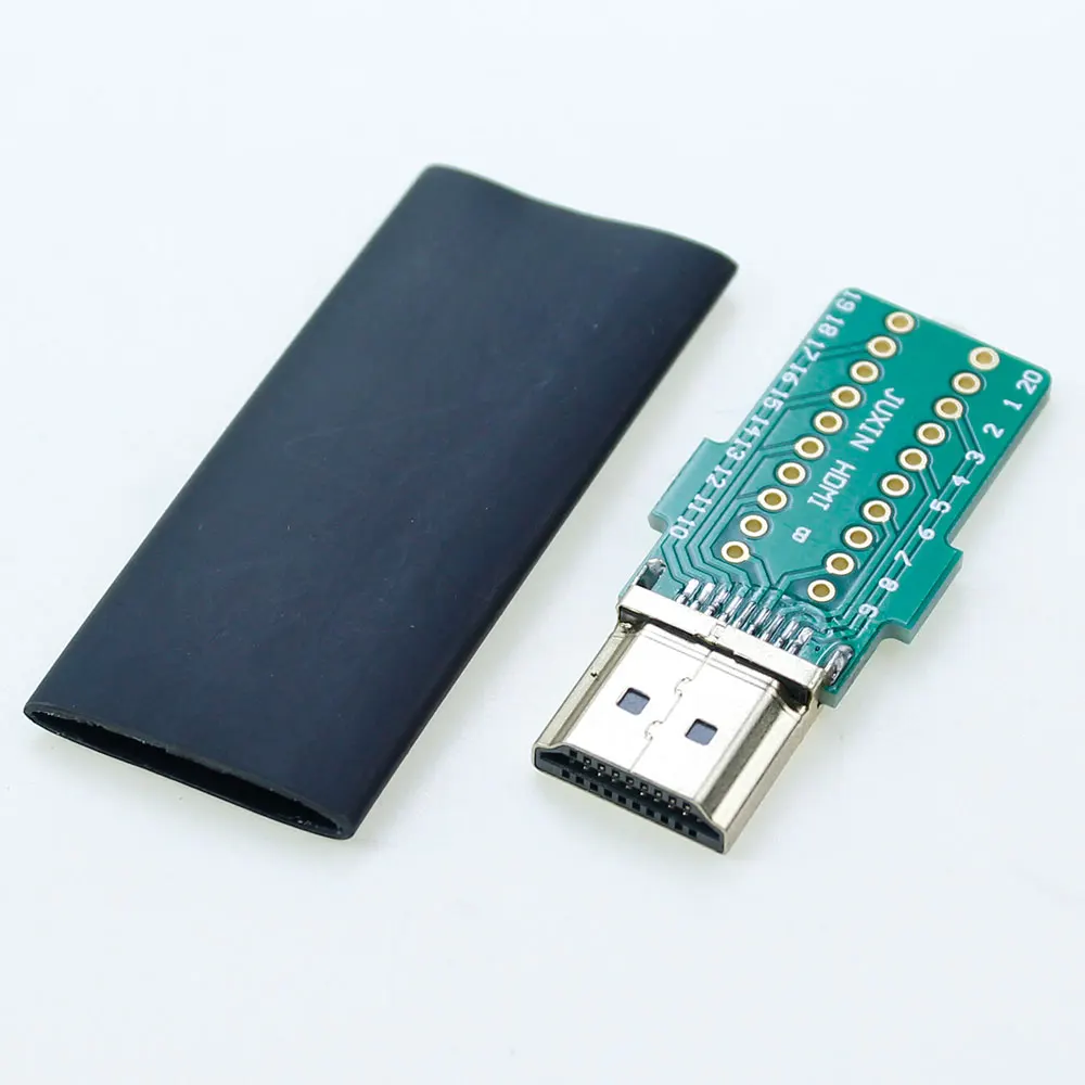 

1 шт. DIY стандартный HDMI сварочный штекер 19 + 1 позолоченный ремонтный штекер термоусадочная трубка 19-контактный кабельный разъем