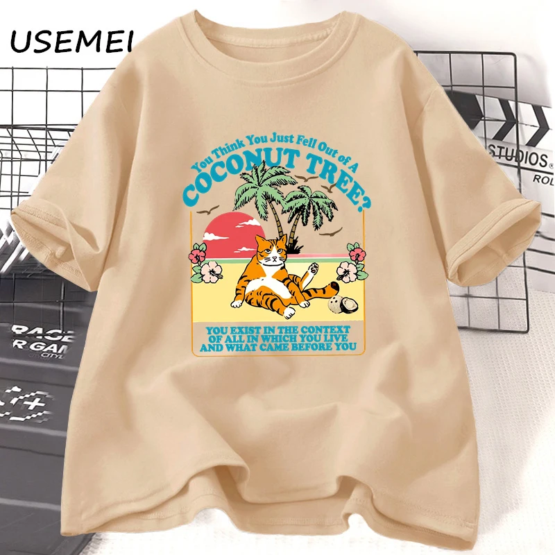 Футболка Мужская/Женская хлопковая с принтом кокосового дерева