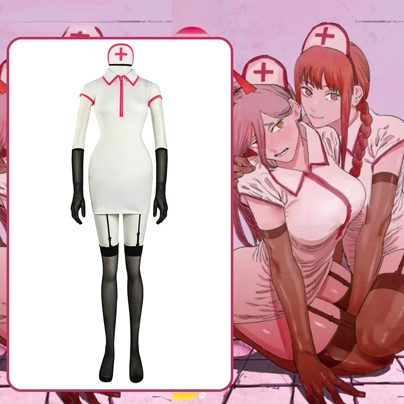 

Hot Anime Chainsaw Man Power Blood Demon Cosplay Costume nurse uniform Anime Role Playing Props for Halloween Christmas Party