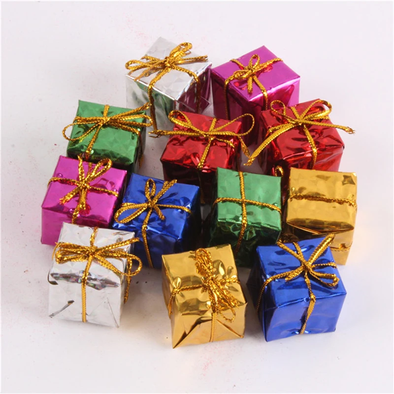 

60pcs Christmas Tree Ornaments Small Gift Box Delicate Children Candy Box Christmas Tree Pendant Party Supplies New-Year Decor