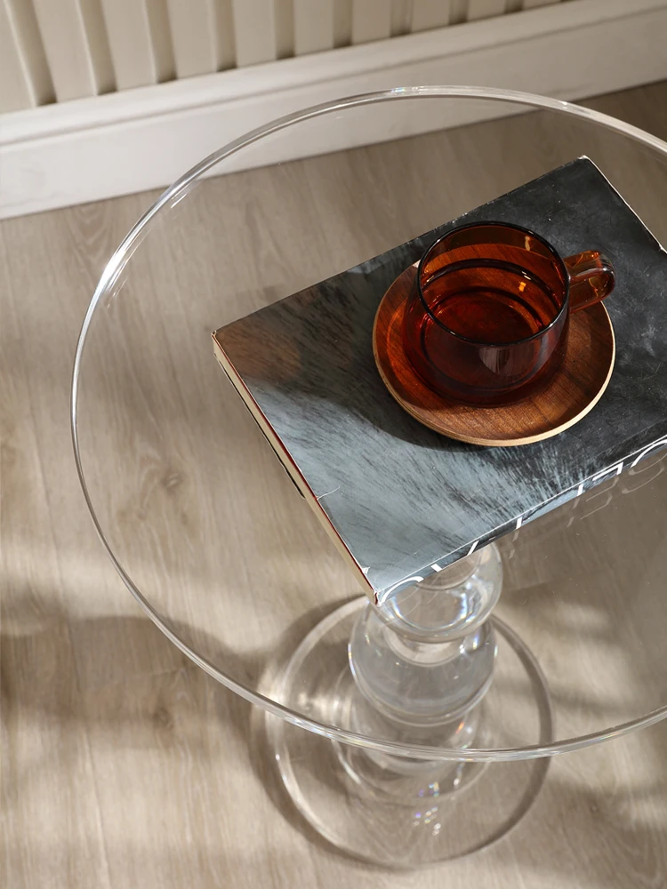 Креативный круглый журнальный столик для маленькой квартиры светильник