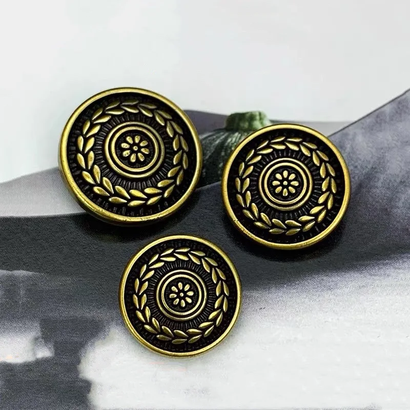 10 шт., декоративные металлические пуговицы для одежды