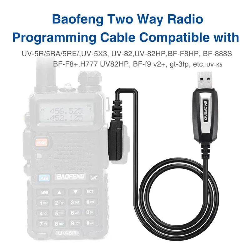 Фото USB-кабель для программирования с компакт-диском для рации Baofeng UV-5R/82/888S/UV-S9PLUS/UV-13/16/17/21 Pro и Quansheng UV-K5/5R Plus №2