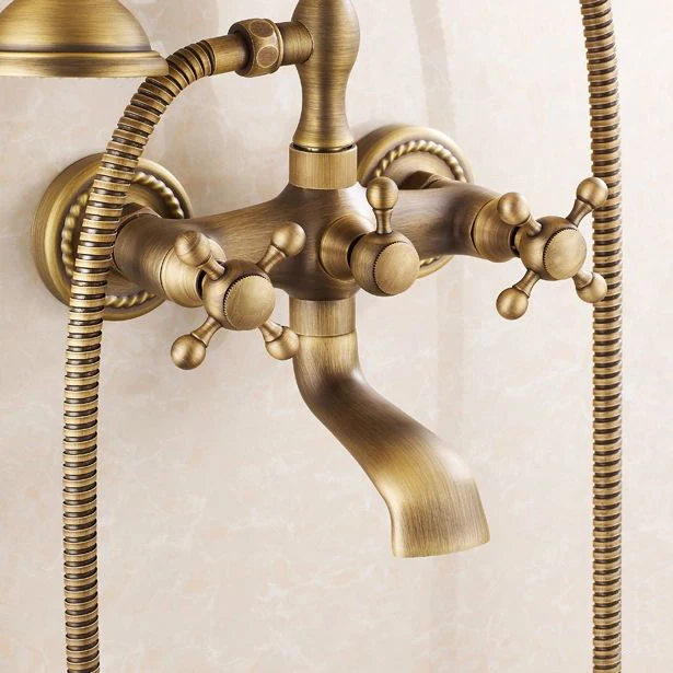 

Vidric Bathtub Faucets Antique Wall Mounted Bathroom Bath Shower Faucets Brass Brushed Bathtub Faucet With Hand Shower Tornei
