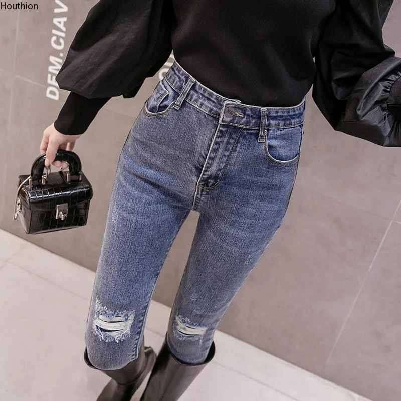 

Новые женские джинсы с высокой талией, однотонные, облегающие, с несколькими карманами, модные летние Искусственные молнии