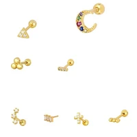 925 sterling silver needle stud earrings for women piercing cartilage earrings minimalist small cute earings jewelry